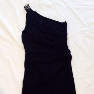 HAUTE HIPPIE**Black One-Shoulder Dress Sm. $525